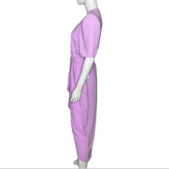 Amanda Uprichard Women's Electric Lilac Bonjour Faux Wrap Midi Dress sz M - Picture 4 of 9